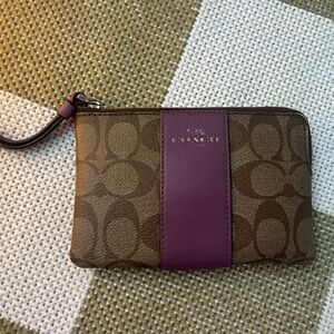 Coach Brown and Purple Wristlet